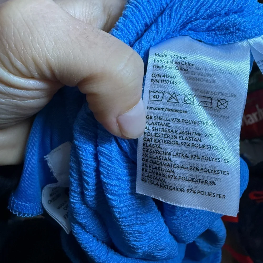 H&M Sky Blue Puff Sleeve Crepe Blouse